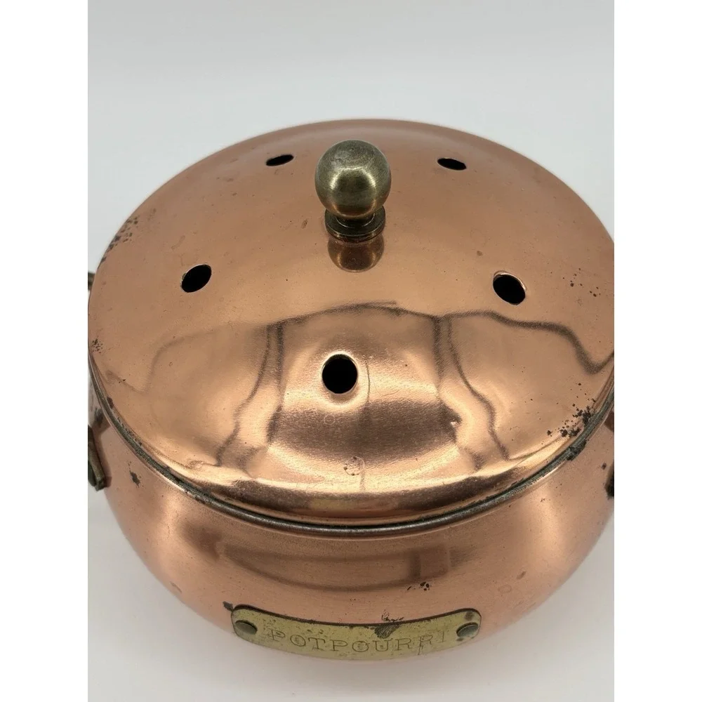 Vintage Copper Pot with Lid,‎ Potpourri Bowl